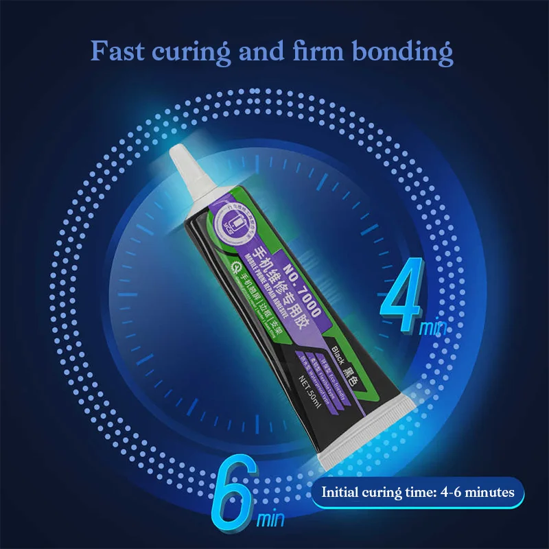 YCS No.7000/No.8000 50ML High-Strength Phone Repair Glue Clear & Black Adhesive for LCD Display Frame Bonding Glass/Panel Fixing