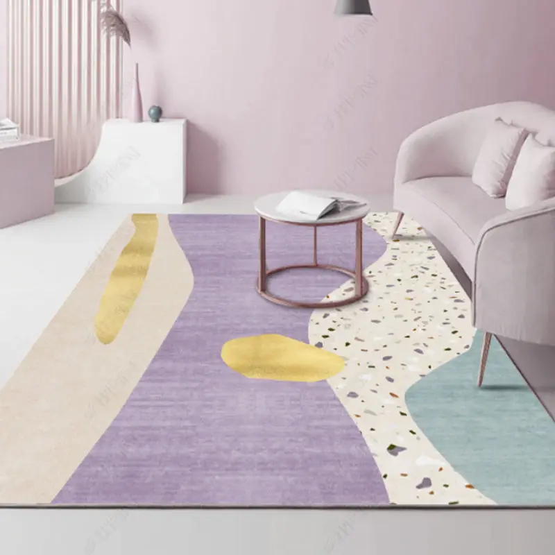 Living Room Modern Builder Home Floor Mat Pink Girl Room Decoration Bedroom Non-slip Children's Carpet Entry Door Mat Alfombra