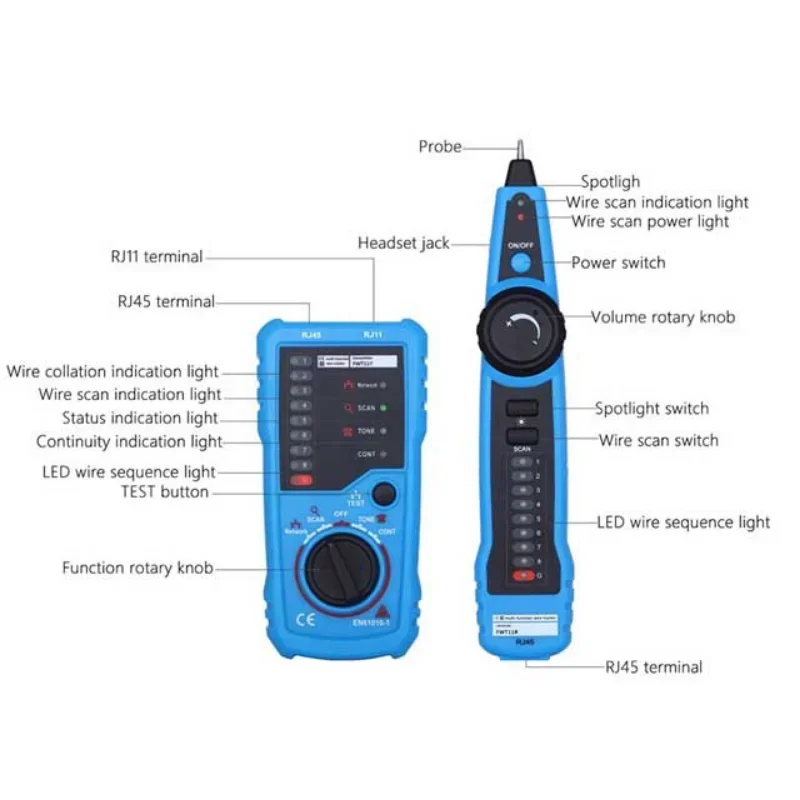 High Quality RJ11 RJ45 Cat5 Cat6 Telephone Wire Tracker Tracer Toner Ethernet LAN Network Cable tester Line Finder