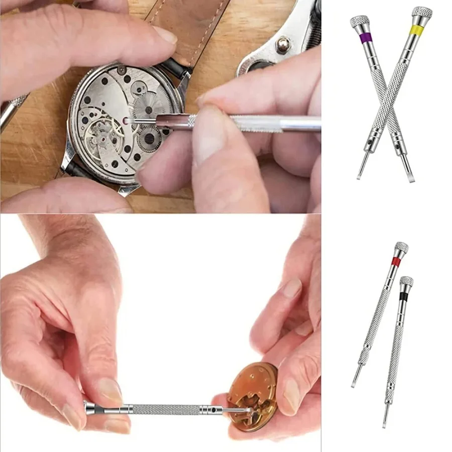 0.8-1.6mm Stalen Schroevendraaier voor Horloge Repareren Draagbare Horloge Gereedschap Band Verwijderen met Mini Link Pins Horlogemaker gereedschap