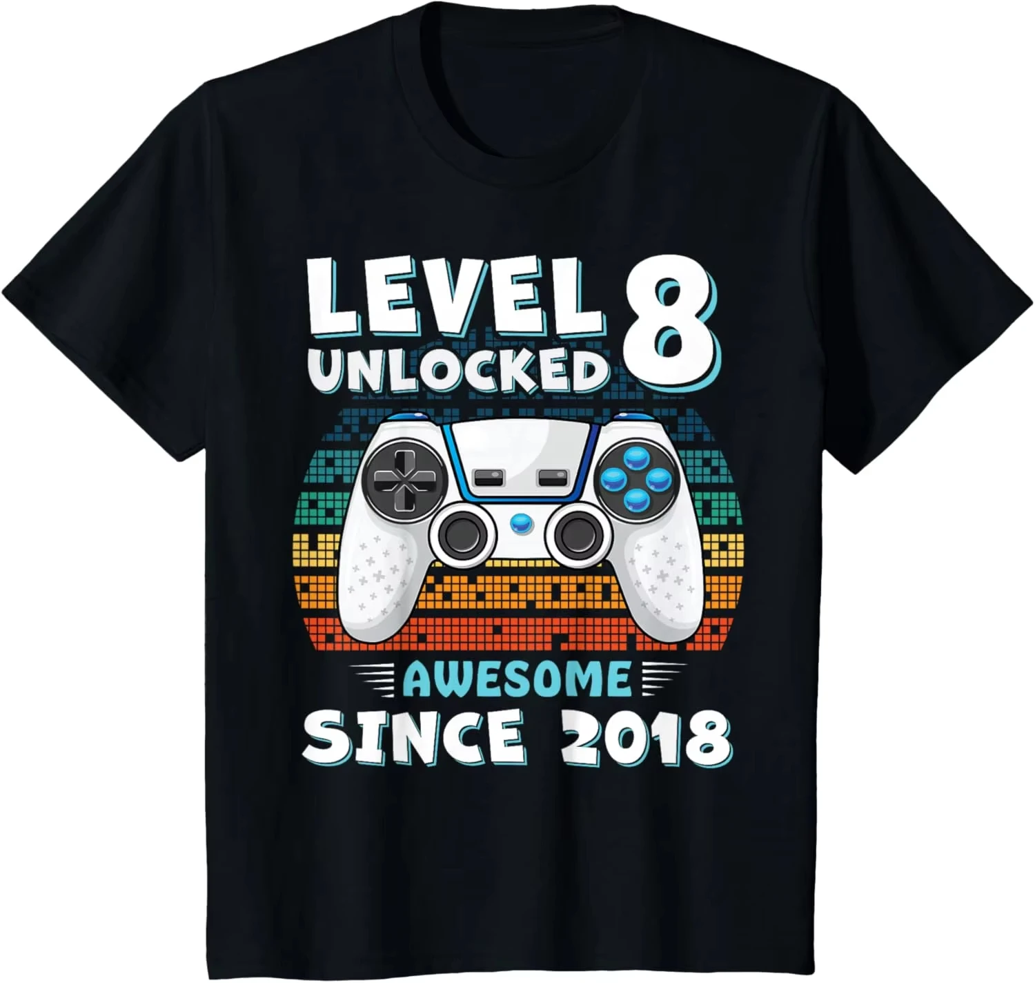 Level 8 Unlocked Awesome Since 2018 T-shirt Oversized Unisex for Men Women Cotton Tee Shirt Clothes Trendy Cotton Y2k Short soft