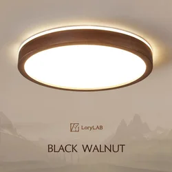 Walnut Wood Ceiling light, Wabi-sabi Simple Modern Vintage style, Bedroom lighting for Bathroom, Bedroom, dining room, Study