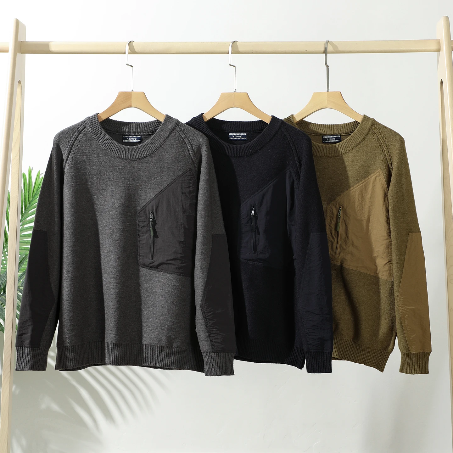 Trade King Men's Faionable round Ne Knitwear Skin-friendly 3D kets Autumn Winter Long Sve Comfortable Warm Sweater