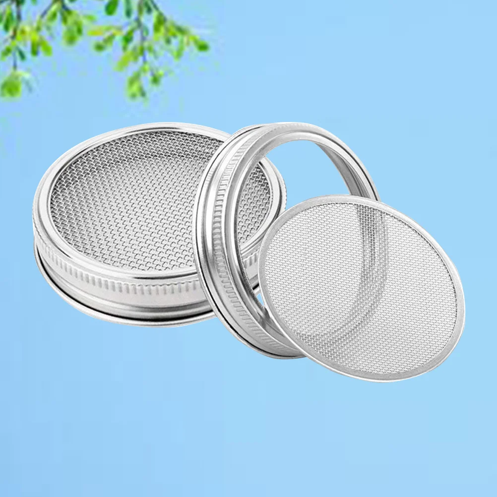 2 Pcs Stainless Steel Sprouting Lids for Wide Mouth Mason Jars Grow Fresh Organic Sprouts at Home Easy to Use Clean for Broccoli