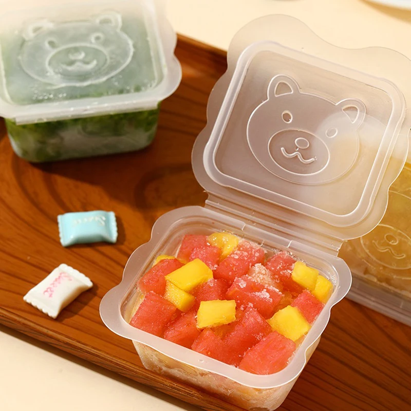 6pcs Cartoon Bear Microwave Food Storage Container For Kid Child Sushi Fruit Snack Bento Box Picnic School Lunch Box Small Bowl