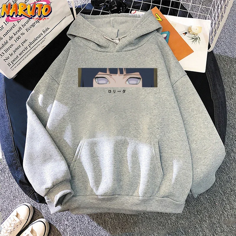 Animes bluzy Naruto dla kobiet mężczyzna Hyuga Hinata bluza z kapturem dla studentów jesienno-zimowa ciepła bluza dla dorosłych prezenty dla