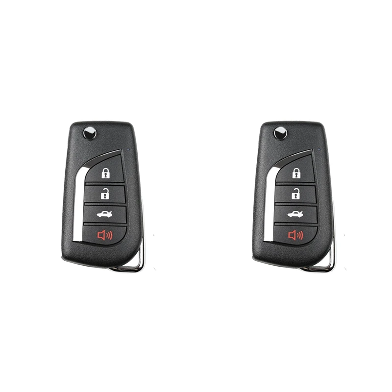 

2X For Xhorse XKTO10EN Wire Universal Remote Key Fob For Toyota Flip 4 Button Style For VVDI Key Tool