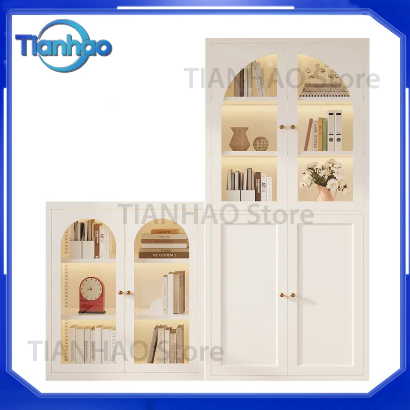 Bookshelf floor-to-ceiling living room wrought iron dust-proof figure toy cabinet shelf storage household