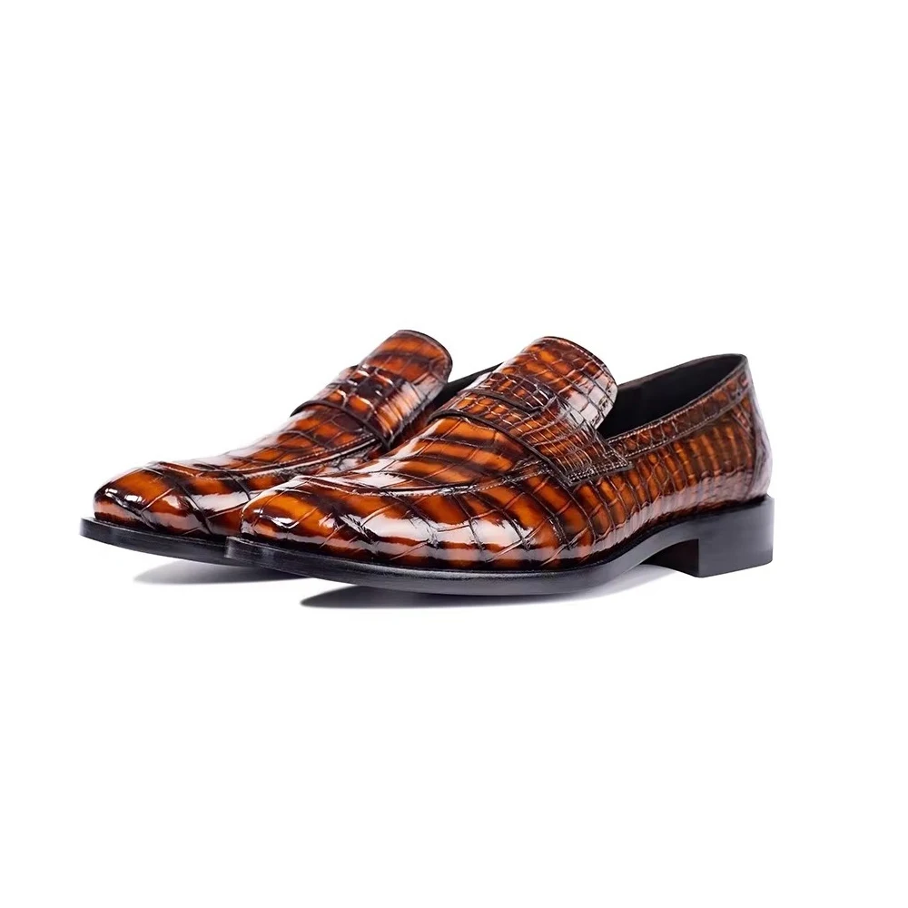 CWV men formal shoes crocodile shoes color brush men dress shoes