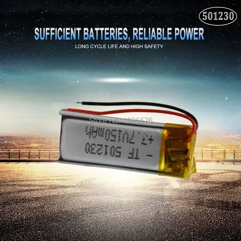 501230 3.7v 130mAh Rechargeable Lipo Battery For GPS MP4 Camera Power Bank Tablet Electric Toys PAD DVD Lithium Polymer Battery