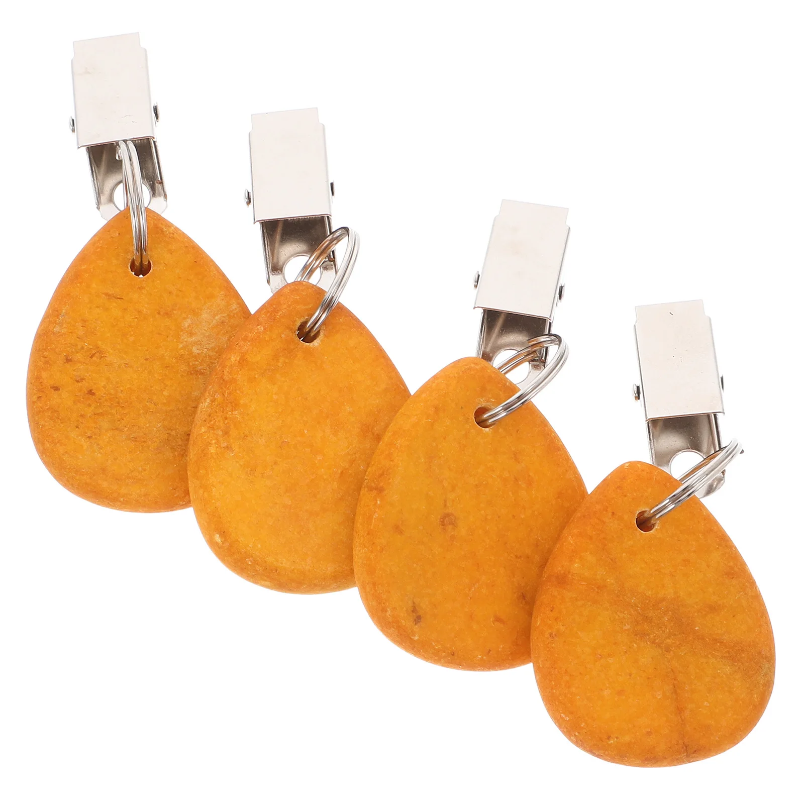 

4 Pcs Tablecloth Clips Metal Weights Windproof Yellow Decoration Picnic Pendant Fix Practical Easy Install Remove Durability