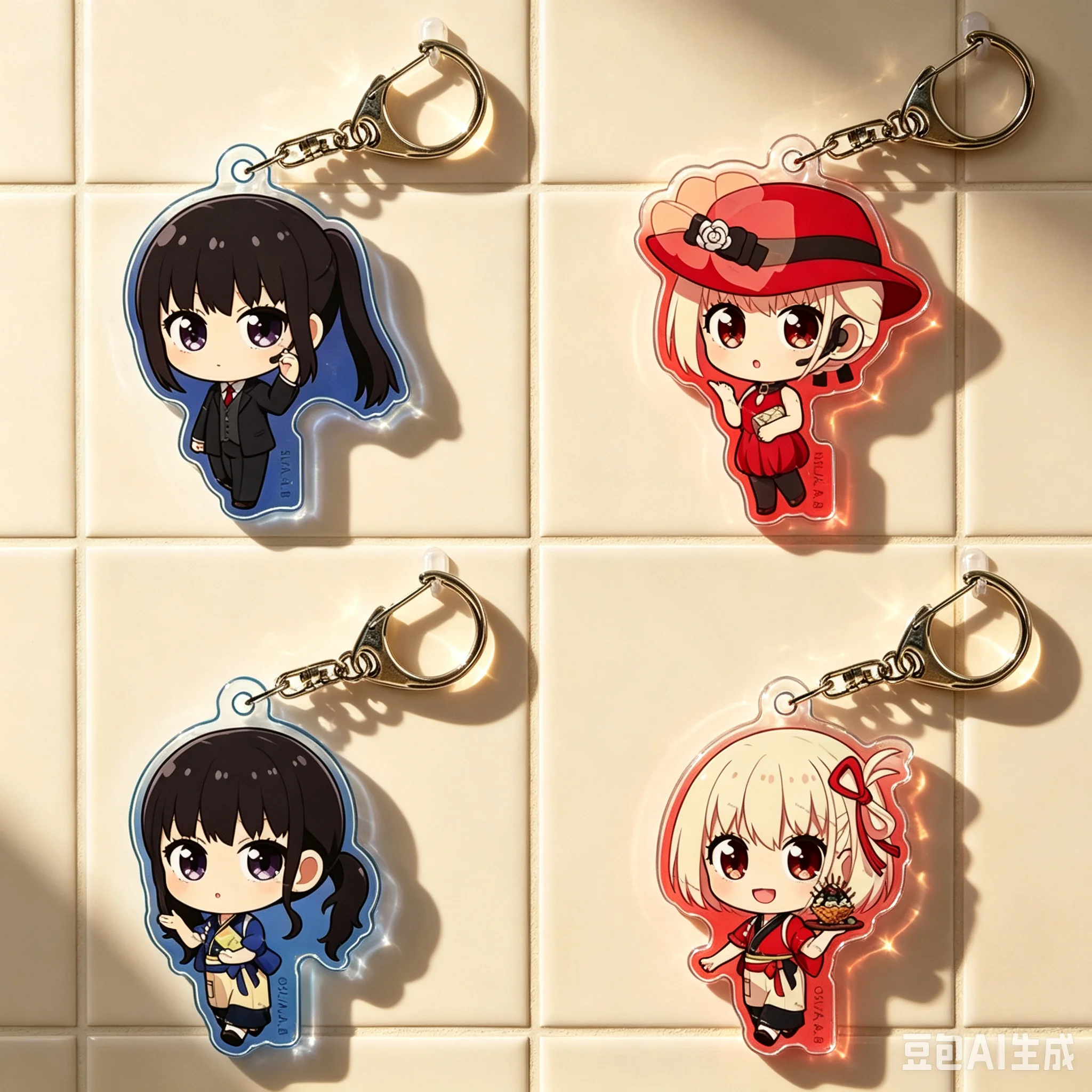 6cm Anime Lycoris Recoil Bag Acrylic KeyRing Anime Cell Phone Pendant  As A Gift For Fans Exquisite Product Keychain Wholesale