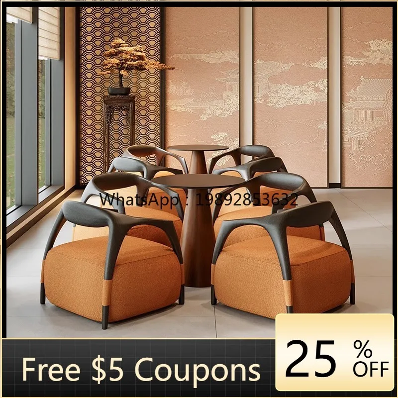 

LYY Vintage Style Sales Office Meeting Table and Chair Set Light Luxury Hotel Lobby Office One Table Two Chairs1