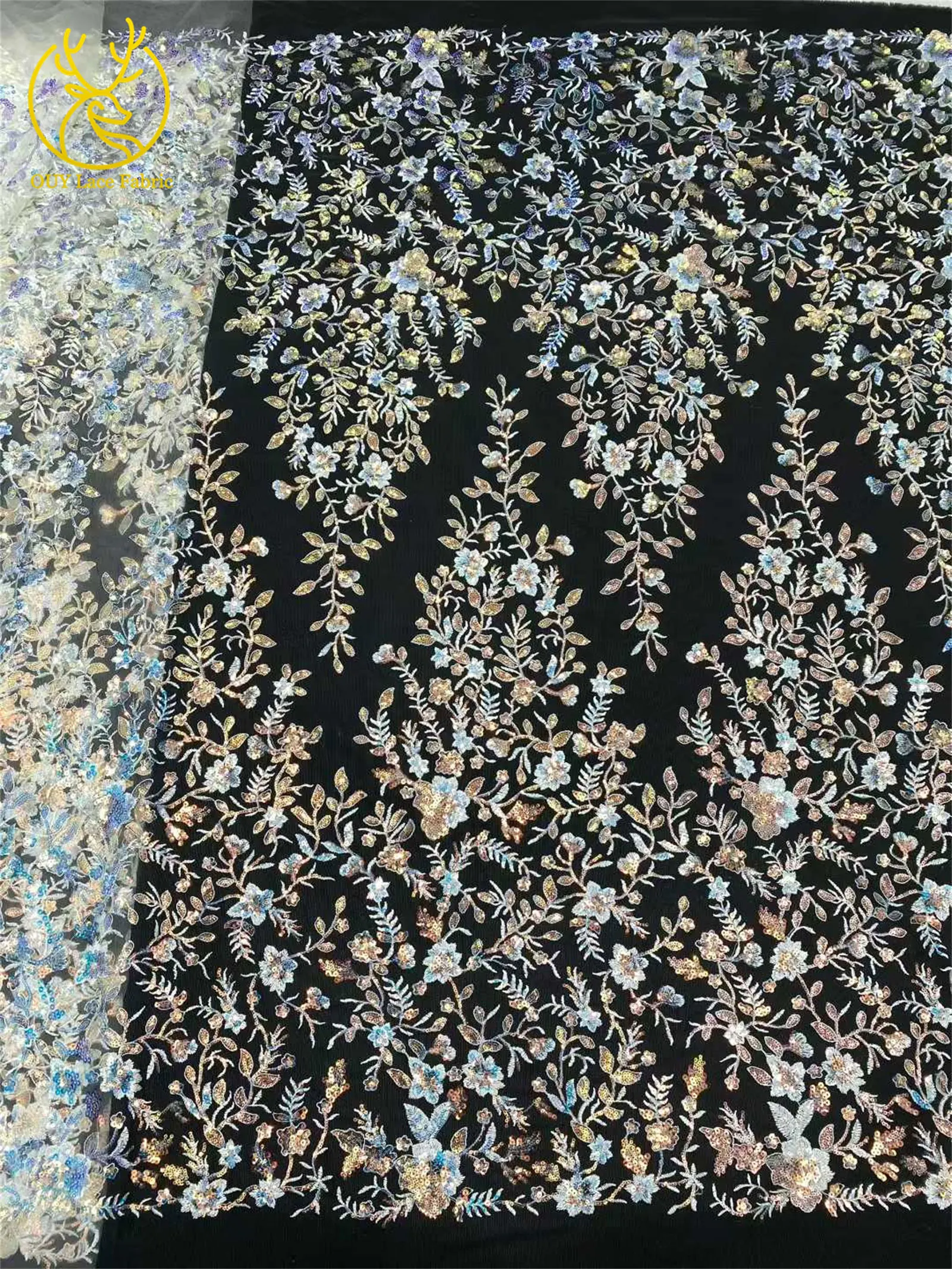 Afrikanischer Bräutigam bestickter Pailletten-Spitzenstoff 2026 Roter nigerianischer französischer Mesh-Spitzenstoff, geeignet für Hochzeitskleid-Materialien – Detail 13