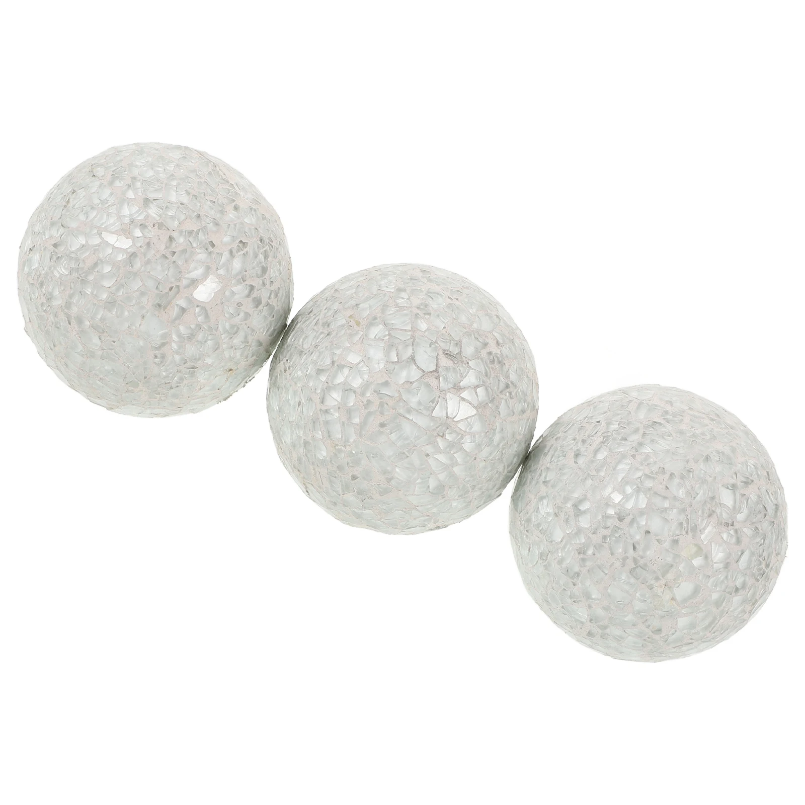 

3pcs 3.1 Inch Decorative Glass Balls Ornament Artificial Table Sphere Foam Tabletop Wedding Party Christmas