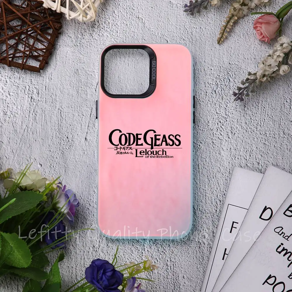 

Lelouch Rebellion C-Code Geass Phone Case For IPhone 16 15 14 13 12 11 Pro Max Matte Aurora Multicolor Laser Gradient Funda
