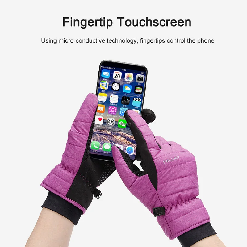 Guantes de ciclismo Youpin plott cálidos para invierno, resistentes al viento, gruesos, resistentes al desgaste, antideslizantes, para pantalla táctil
