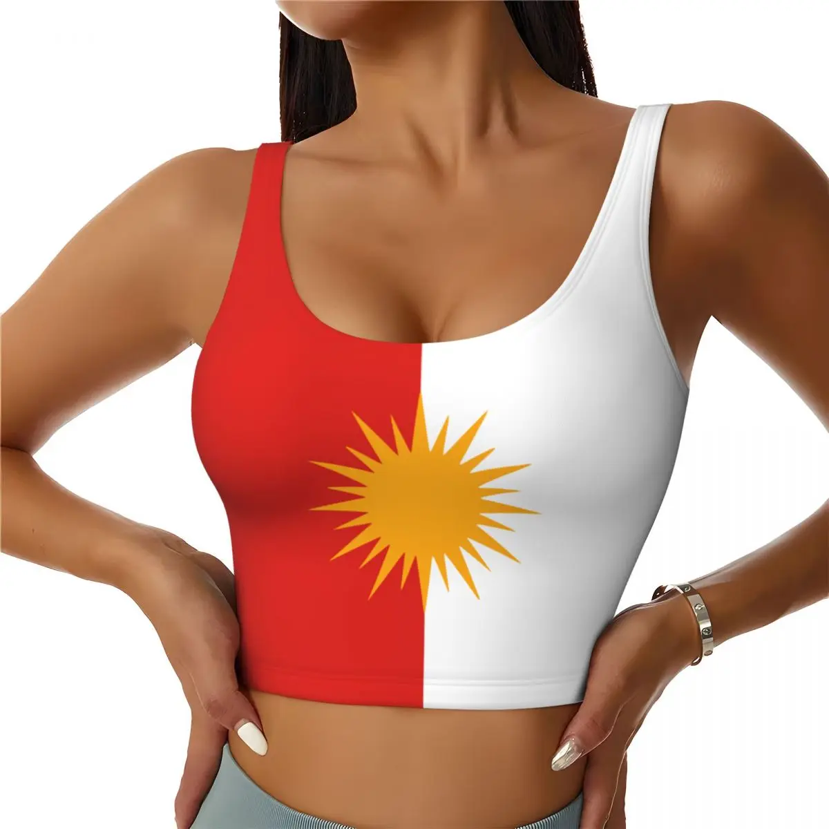 2026 Yezidi Flag Print Women Activities Sports Vest Yoga Vest Workout Vest for Women Lightweight Trendy