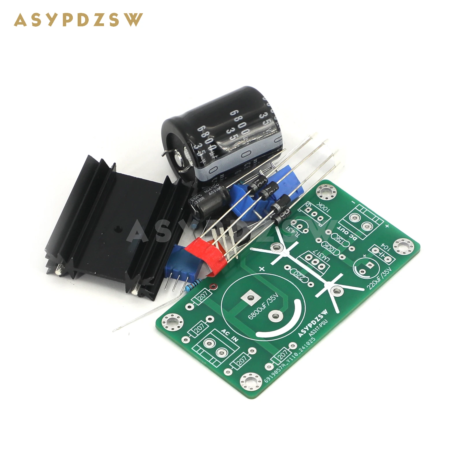 ASYPDZSW AS317 MINI LM317+TL431 high precision linear regulated power supply DIY Kit/Finished board 3.3--25V Adjustable