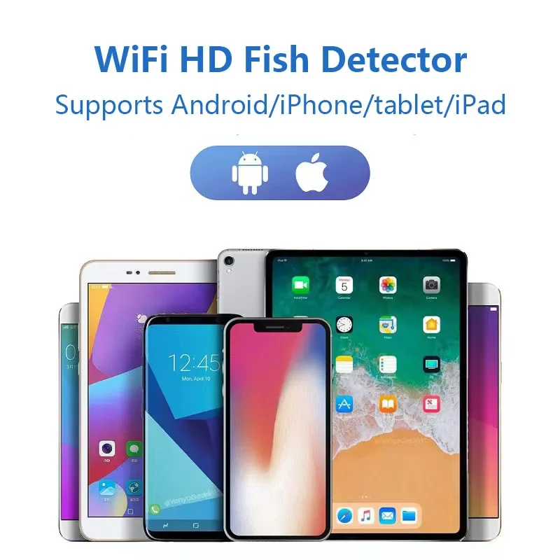 Imagem -06 - Câmera de Pesca sem Fio com Caixa Wifi Adequada para Todos os Dispositivos Inteligentes Ip68 à Prova Dágua Ideal para Observação Subaquática em Barcos