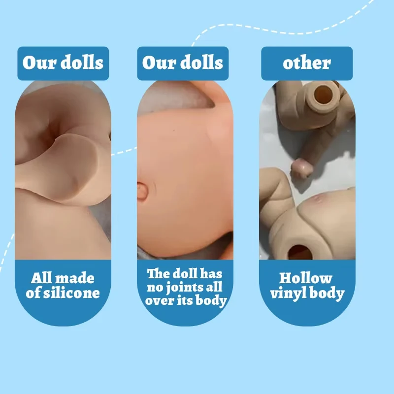 Muñeca Reborn realista - 19,29 pulgadas (aproximadamente 49 cm) totalmente de silicona para recién nacidos, venas realistas y posiciones para dormir - Real Baby