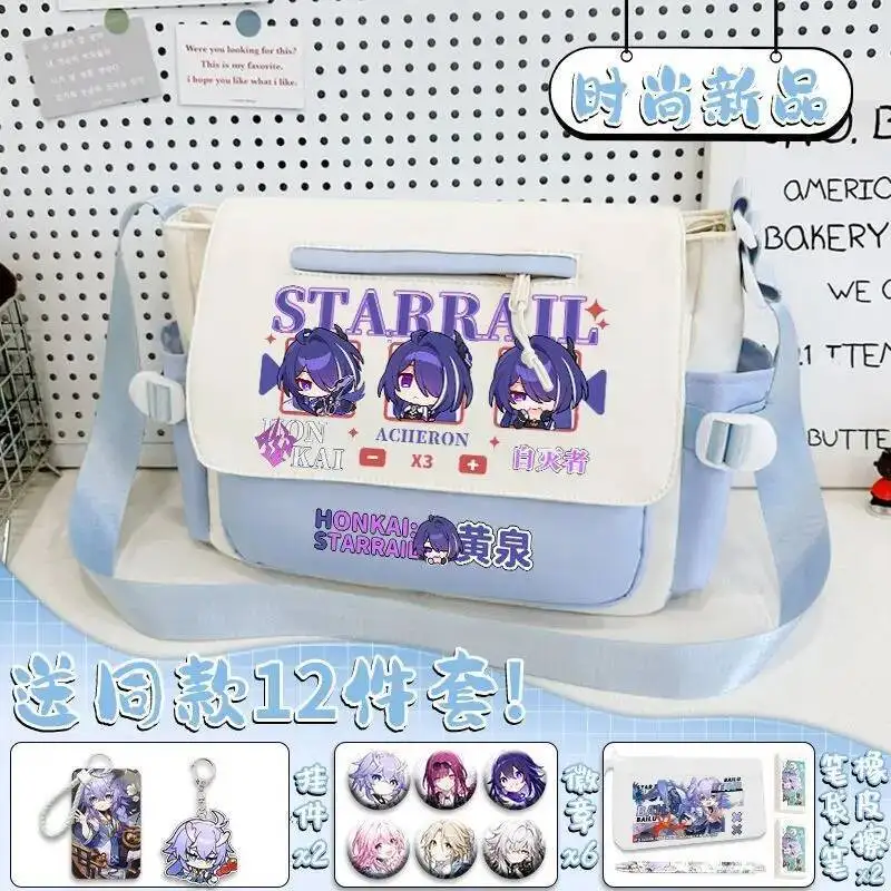 

Anime Game Honkai: Star Rail Cos Acheron Gallagher Sparkle Aventurine Etc. 2025 Unisex Daily Versatile Crossbody Bag Present