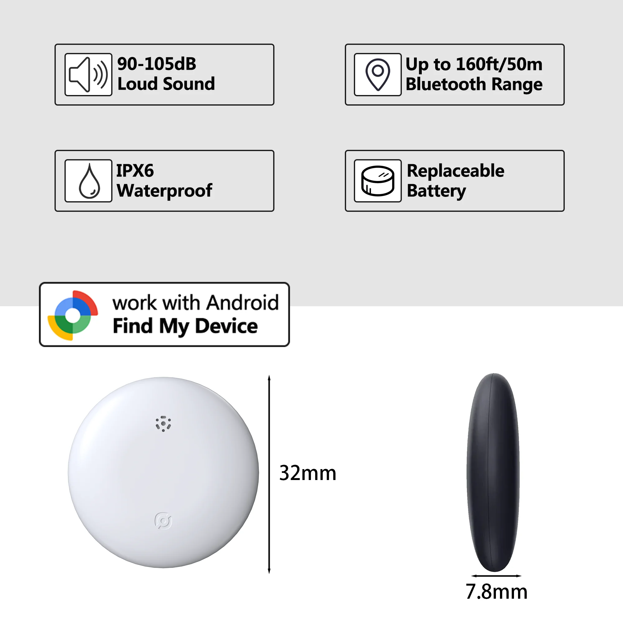 جهاز تتبع صغير بنظام تحديد المواقع لنظام Android Find Hub Item Finder حقيبة الدراجة علامة الهواء المقتفي لـ Apple Find My APP جهاز تعقب بلوتوث الذكي