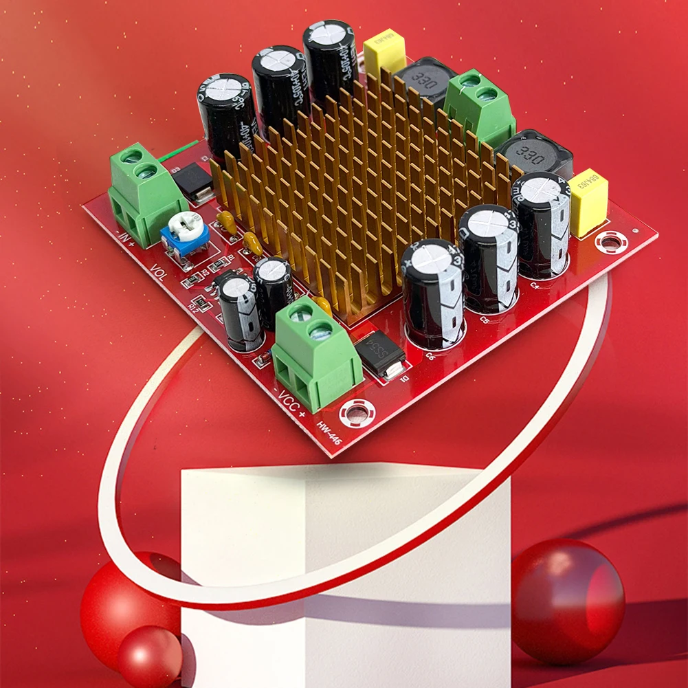 XH-M544 Digital Audio Amplifier Board Mono TPA3116DA Digital Power Amplifier Board Module 150W High-power DC 12-26V Radiator