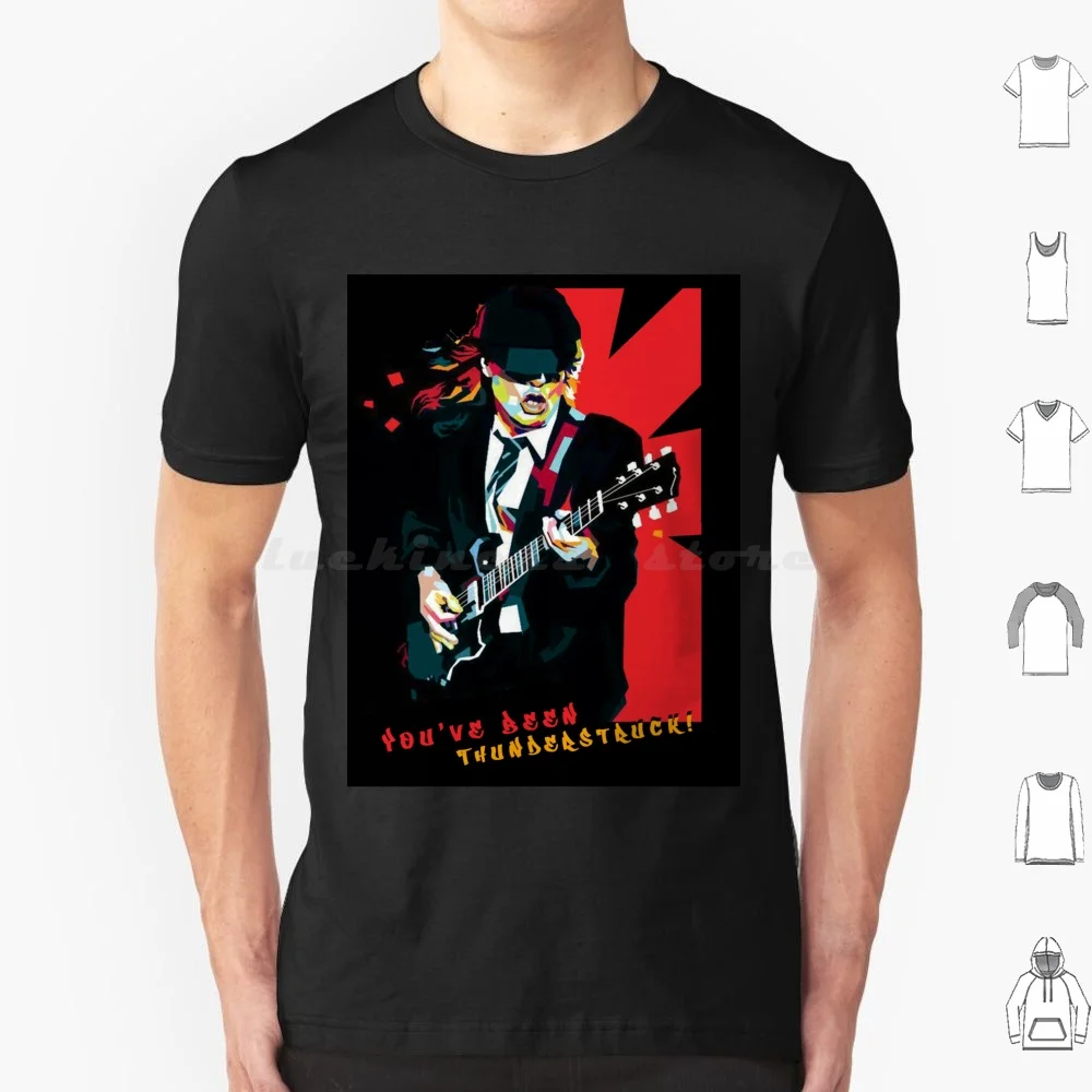 Camiseta Angus Young/Thunderstruck para hombres, mujeres y niños, 6xl, Angus Young Brian Johnson Thunderstruck Back In Black Cliff Williams Bon