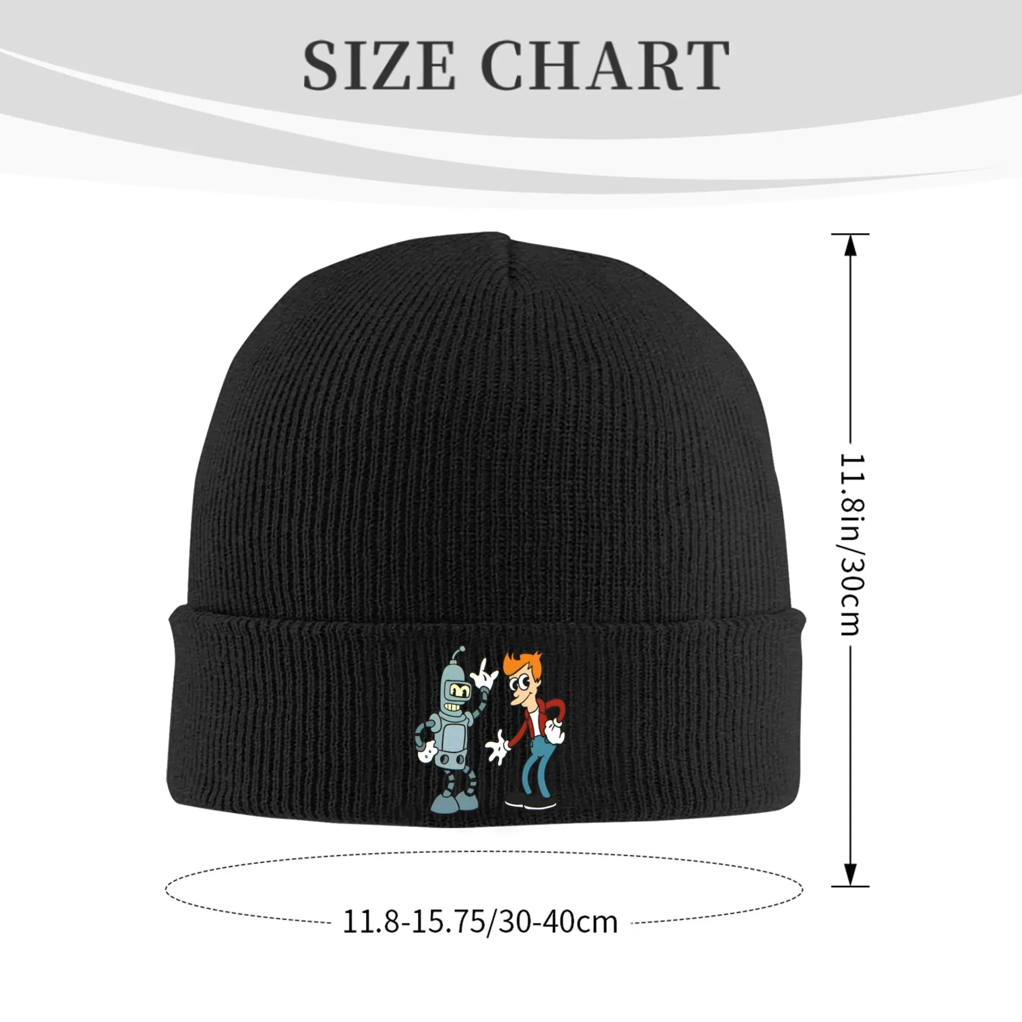 Futuramas Benders AND FRY  Rib Knit Cuffed Beanie For Women Men  Winter Warm Bonnet Knitting Hat