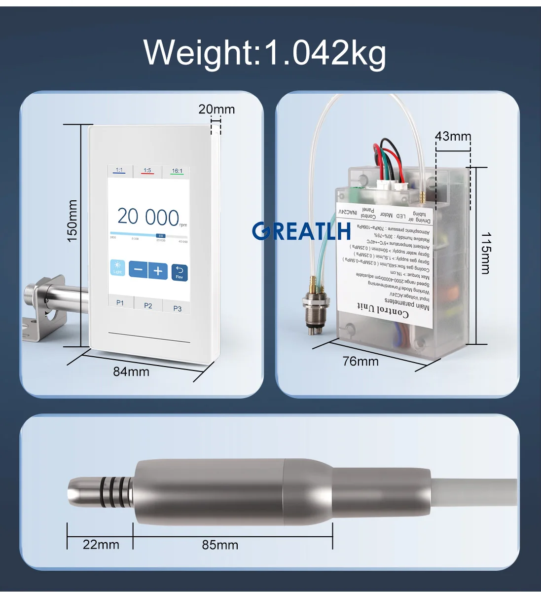 Dental Built-in Electric Motor Dental Brushless LED Micro Motor for 1:1 1:5 16:1 Handpiece Teeth Polishing Dental Instrument