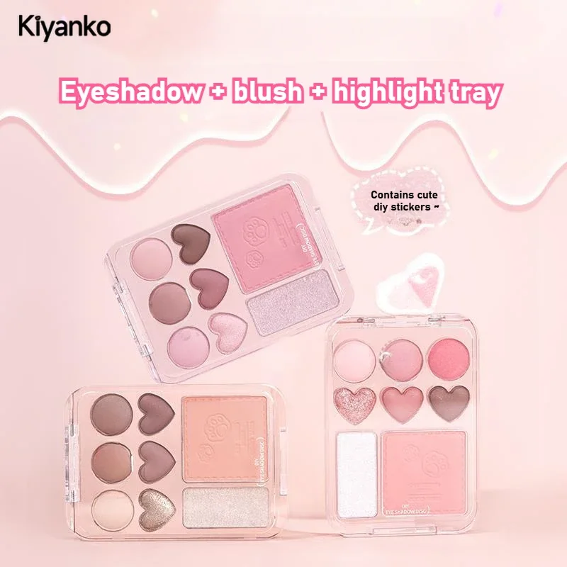 Stick Sweet Heart Powder Blush bandeja de sombra de ojos Blush resaltar caramelo en polvo marrón bandeja de maquillaje productos cosméticos para mujeres