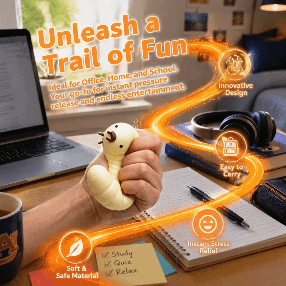 Kneading Slow Rebound Stress Relief Soft Mochi Stretchable Fidget Soybean Mealworms Anxiety Relief Animal Decompression