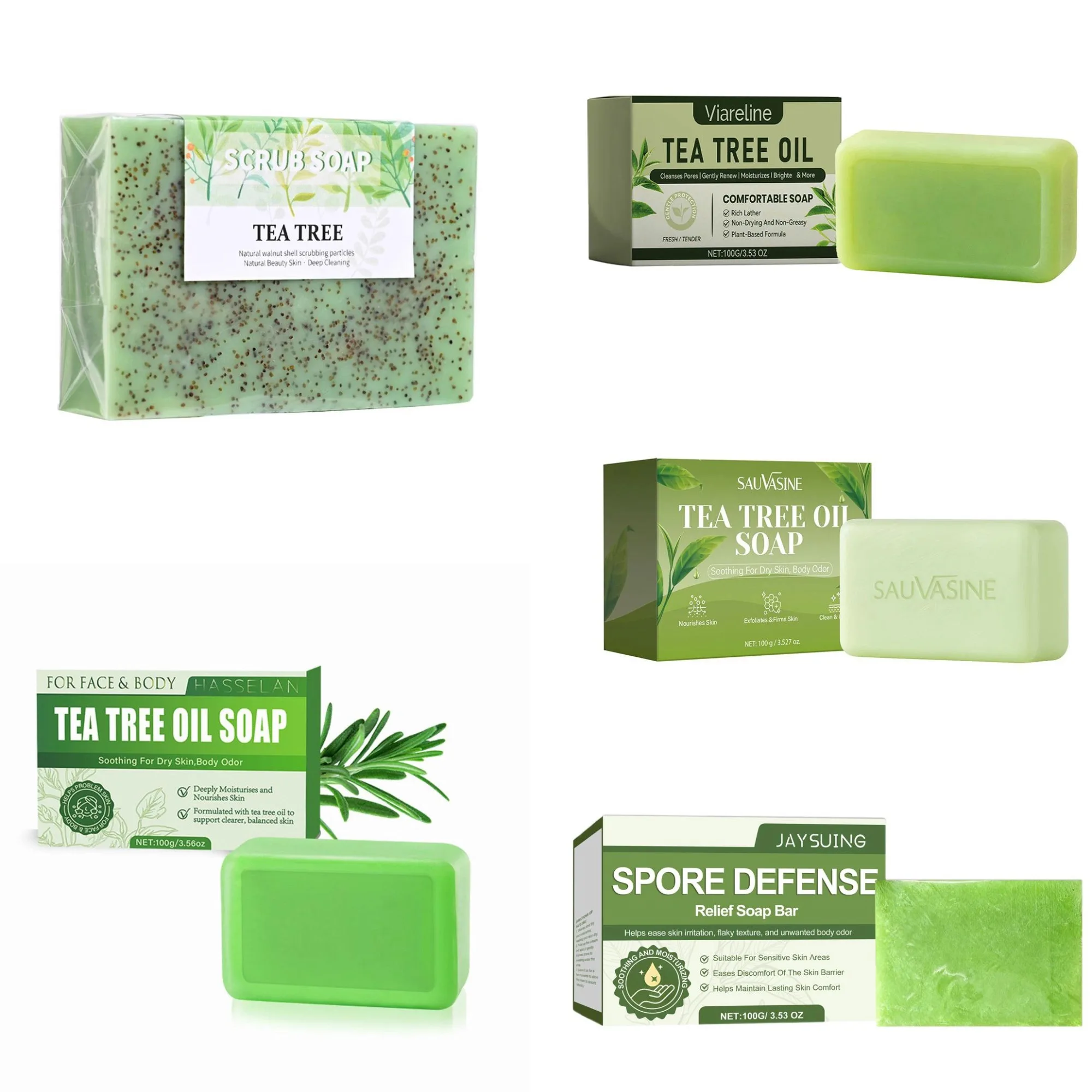 

Мыло с маслом чайного дерева 100 г, натуральное мыло ручной работы с маслом чайного дерева, натуральные мыла для очищения кожи тела, нежное отшелушивающее мыло для ухода.