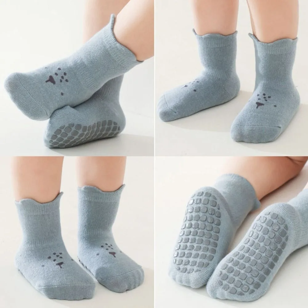 

5Pairs Soft Bear Ears Baby Cotton Socks Non-slip Breathable Toddle Step Socks Autumn Spring Cute kids Cartoon Socks Children