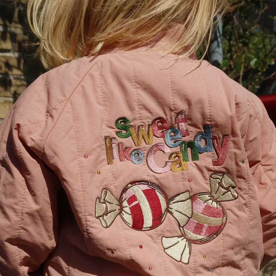Children Outwear 26 KS Autumn Girls Embroidery Jacket Winter Sequin Lambswool Coats Girl Fleece Coat Kids Flight Suit Jackets