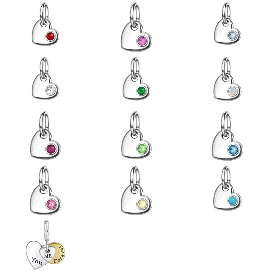 Perles pendentifs en argent sterling 925 en forme de cœur compatibles avec les bracelets et colliers originaux pour hommes et femmes, cadeaux de bijoux DIY