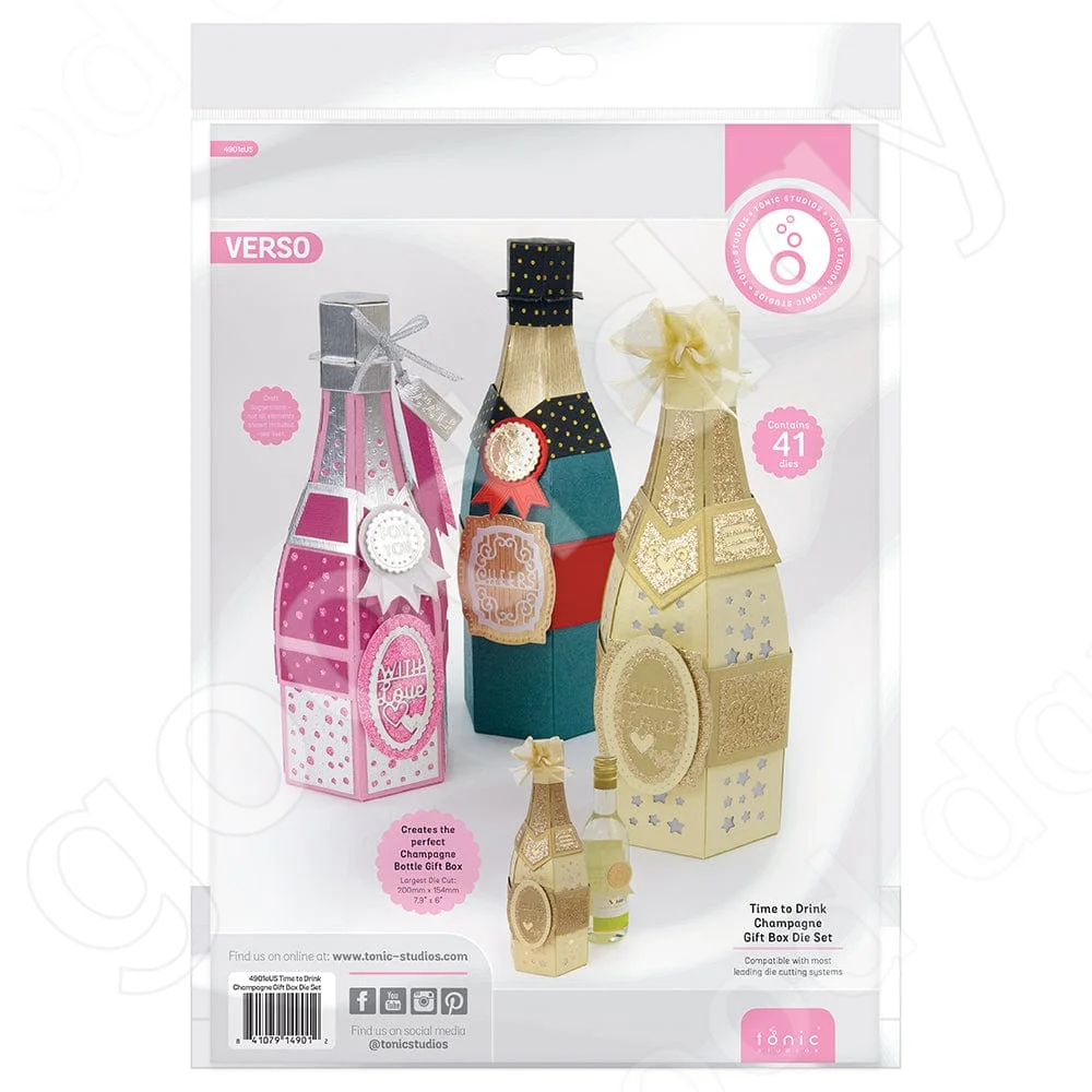 

New 2022 Champagne Bottle Metal Cutting Dies Scrapbook Diary Decoration Embossing Template Diy Greeting Card Handmade Hot Sale