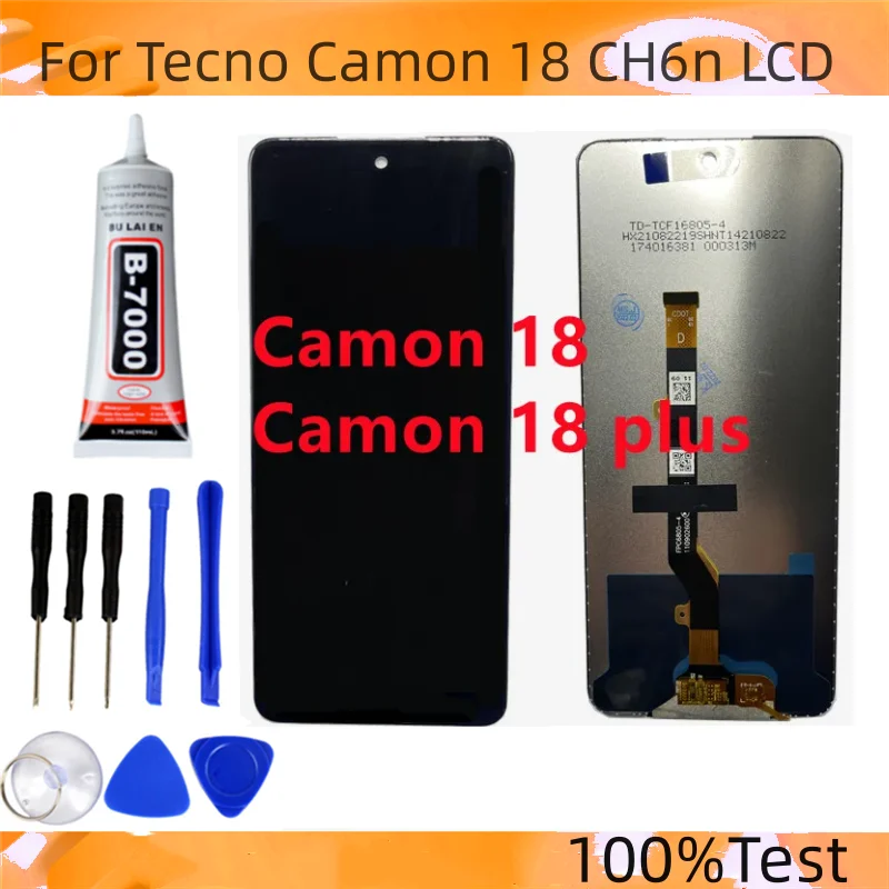 Tested Original For Infinix camon 18 camon18 plus CH6 Display With Touch Screen Assembly Glass Panel Digitizer Replacement LCD