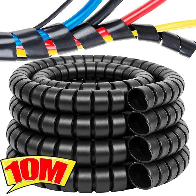 Spiral Cable Wire Wrap Cable Wire Protector Office Cord Sleeve Cover Management Winding Tube Flexible Wire Wrap Line Coiled Tube