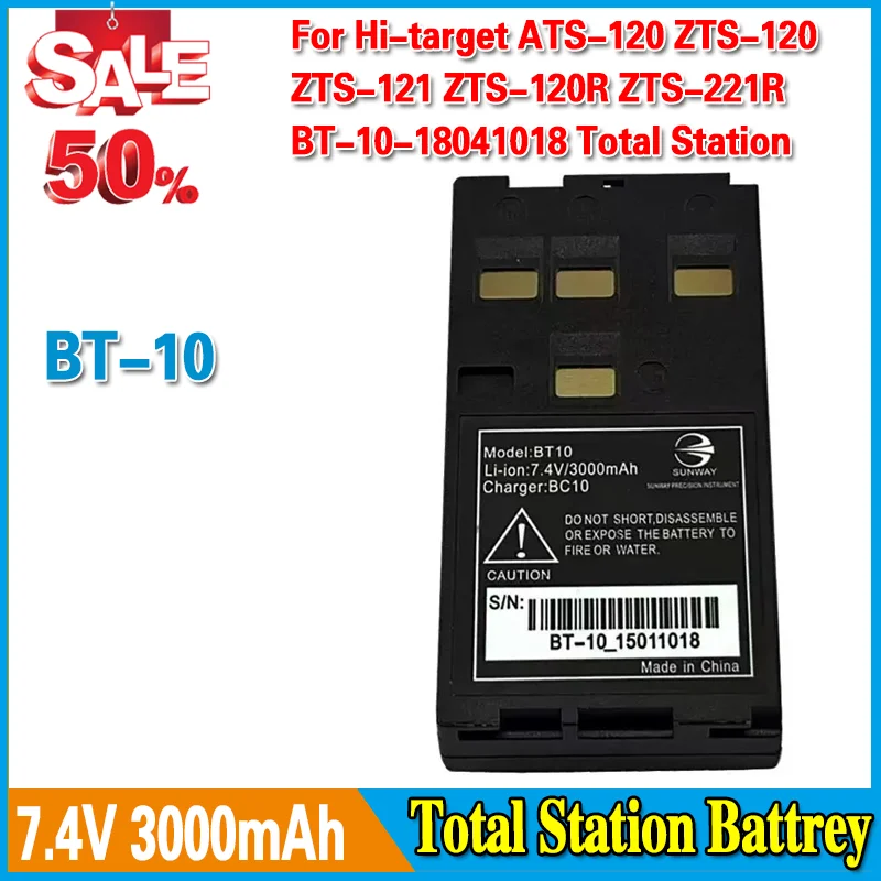 

BT10 BT-10 Battery for Hi-target ATS-120 ZTS-120 ZTS-121 ZTS-120R ZTS-221R BT-10-18041018 Total Station 7.4V 3000mAh