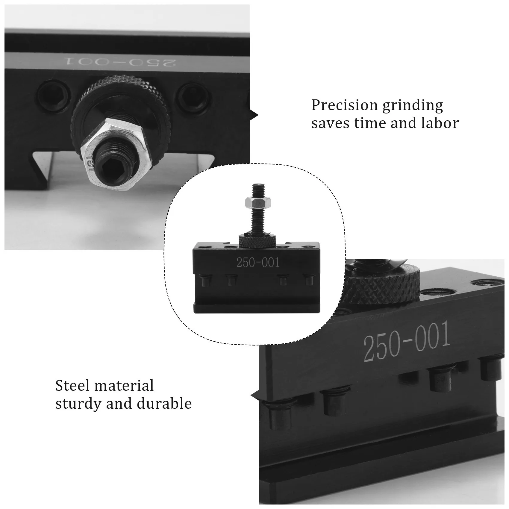 Happy New- 250-001 Cnc Lathe Tool Holder Quick Change Tool Post Cutter Holder Screw Kit Set Boring Bar Turning Facing Holder Wre