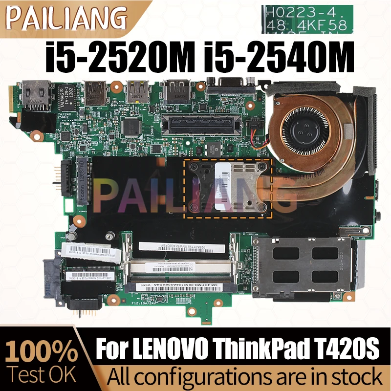 Imagem -02 - Placa-mãe do Portátil para Lenovo Thinkpad T420s Notebook Mainboard Completo Testado H02234 I52540m I5-2520m 63y1921 63y1921