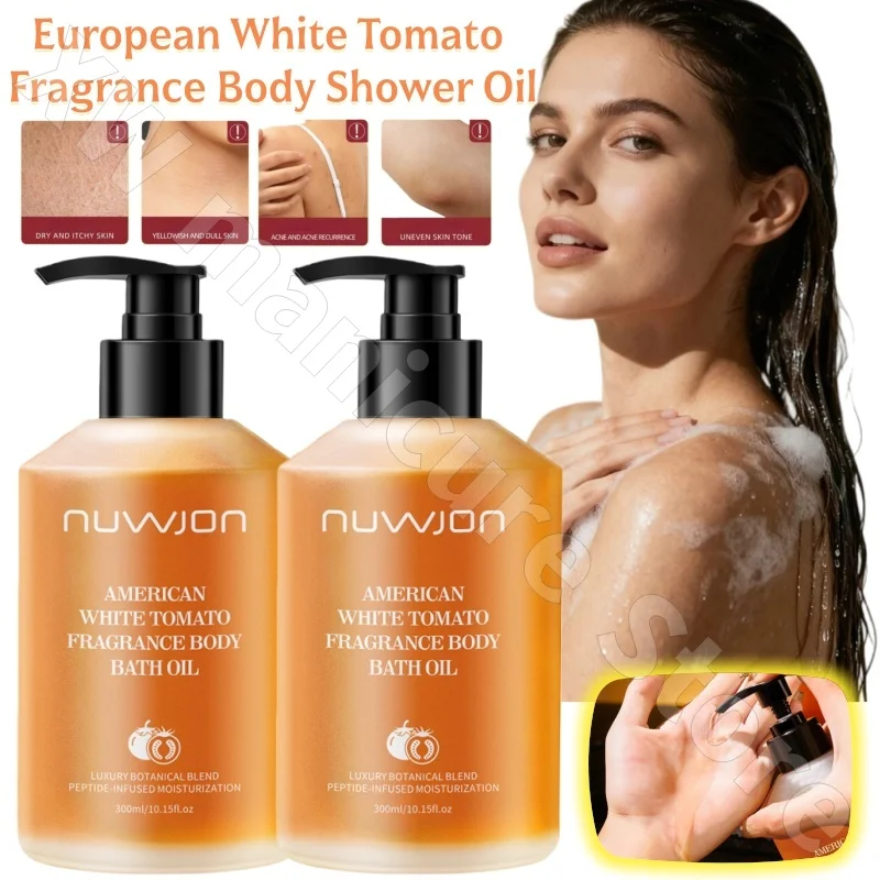 White Tomato Fragrance Body Shower Oil Purifying Toning Foam Thick Moisturizing Brightening Long-lasting Fragrance 300ml