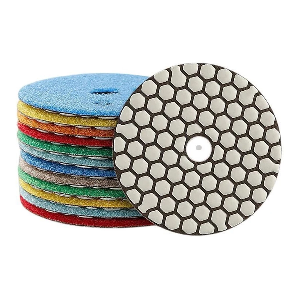 1pc 4 Inch Diamond Polishing Pad Dry Use Flexible Sanding Disc Resin Bond  For Granite Marble Stone Grinding Abrasive Tool