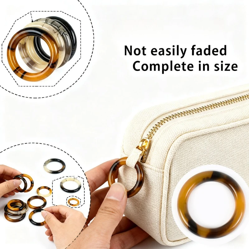 

10/20Pcs 20-50mm Resin Patterned O Ring Swimsuit Belt Adjust Buckle Windbreaker Decor Clasp Shoulder Strap Connector Accessories