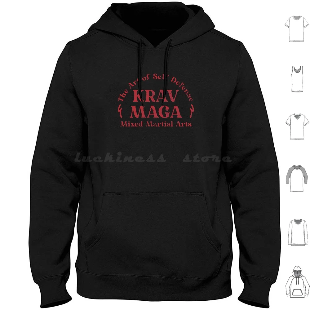 Krav Maga Hoodies Long Sleeve Krav Maga Martial Arts Krav Self Defense Israel Muay Thai Gym Idf Fight Jiu Jitsu Mixed