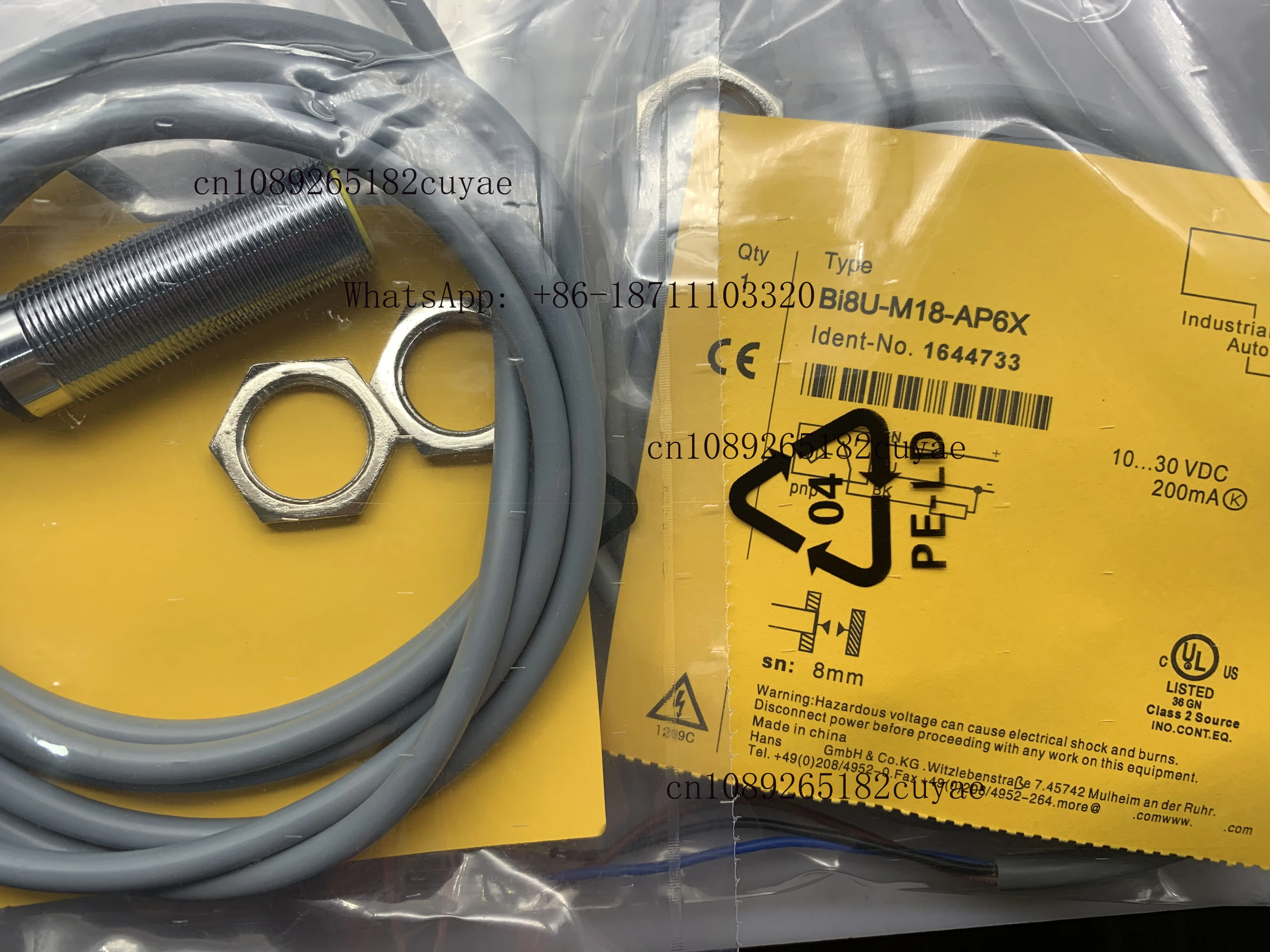 

Original Sensor BI8-Q10-VP6X2 BI8-Q10-VN6X2 Proximity Switch One Year Warranty