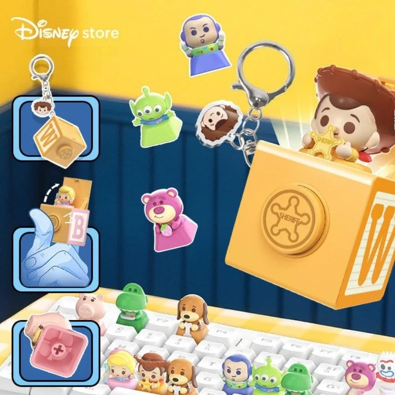 

Оригинальный брелок-фиджет «История игрушек» с персонажами, модный брелок-кейкап, забавная коробка-сюрприз, хит продаж, персонализированный декор для автомобиля и рюкзака