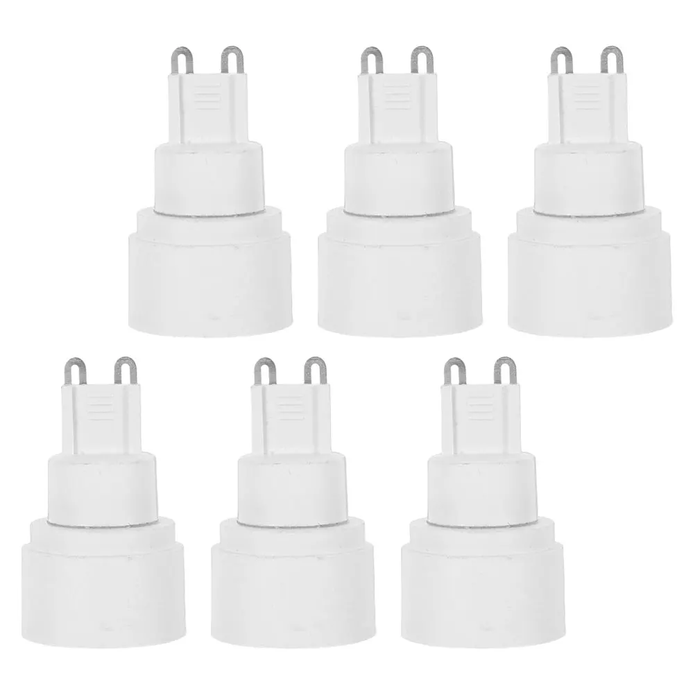 6 قطعة G9 إلى E14 لمبة قاعدة محول مأخذ التوصيل حامل مصباح محول تركيب المصابيح تمديد للمنزل الإضاءة المدمجة لهب #2